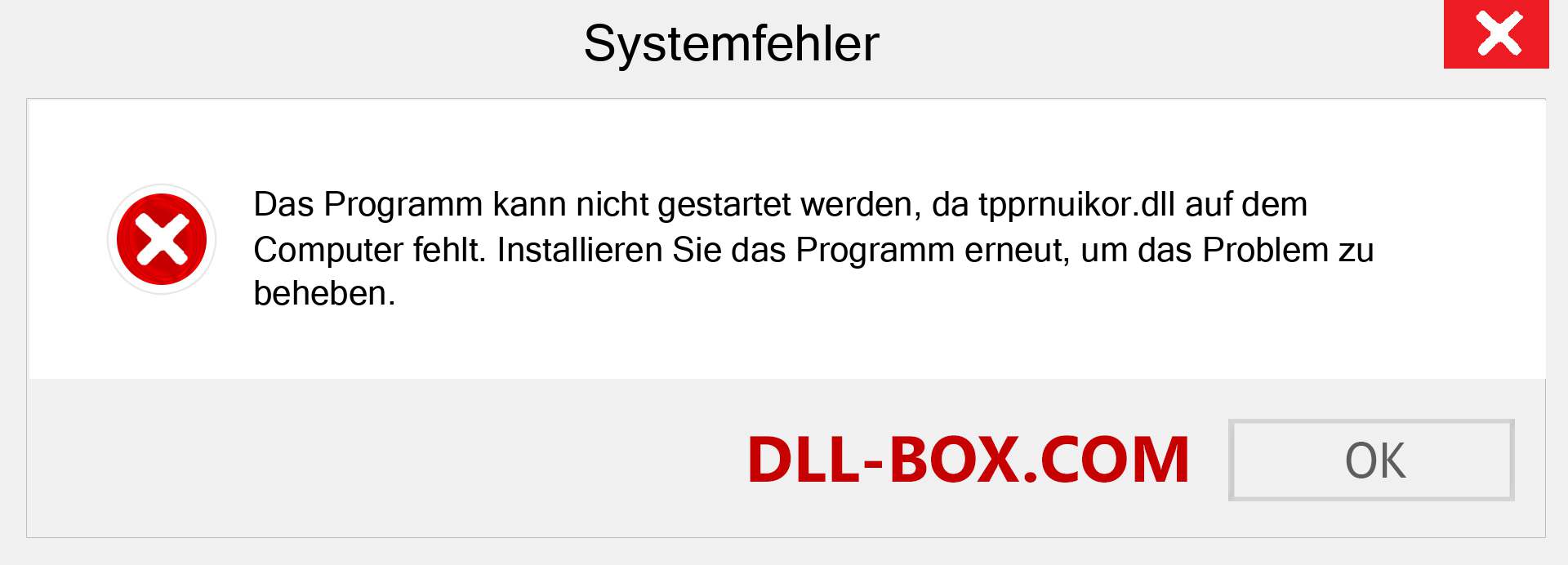 tpprnuikor.dll-Datei fehlt?. Download für Windows 7, 8, 10 - Fix tpprnuikor dll Missing Error unter Windows, Fotos, Bildern