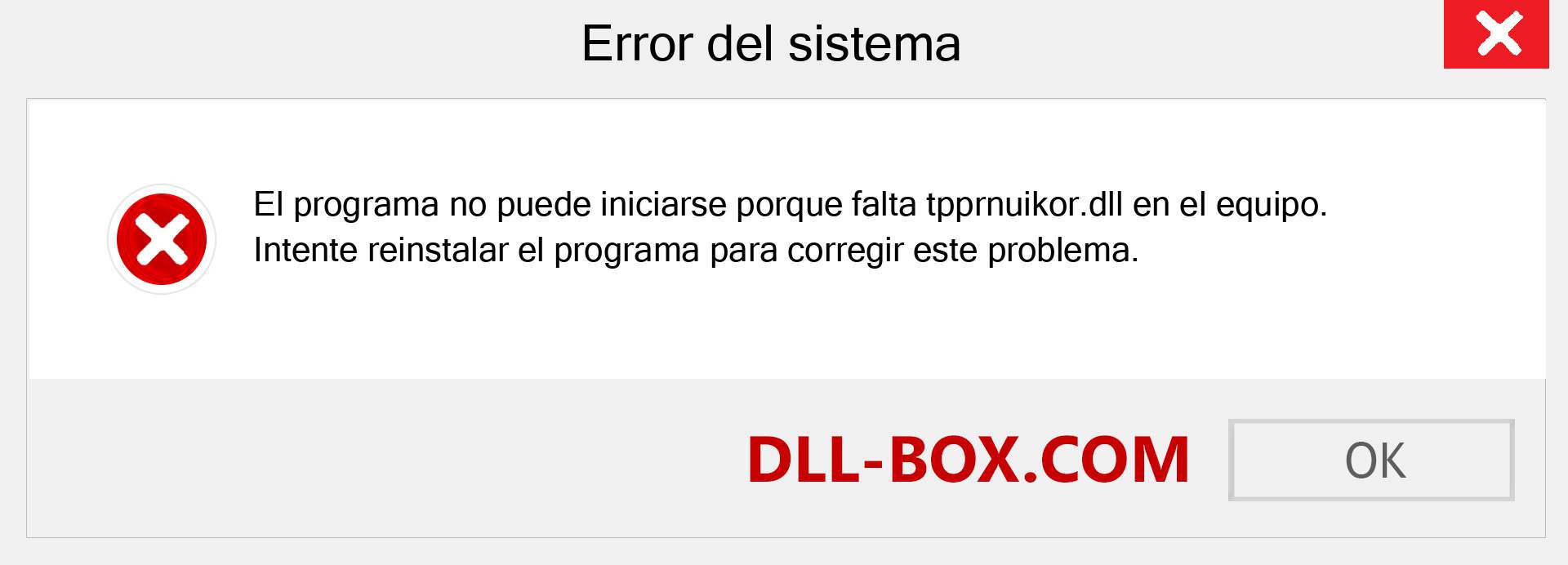 ¿Falta el archivo tpprnuikor.dll ?. Descargar para Windows 7, 8, 10 - Corregir tpprnuikor dll Missing Error en Windows, fotos, imágenes