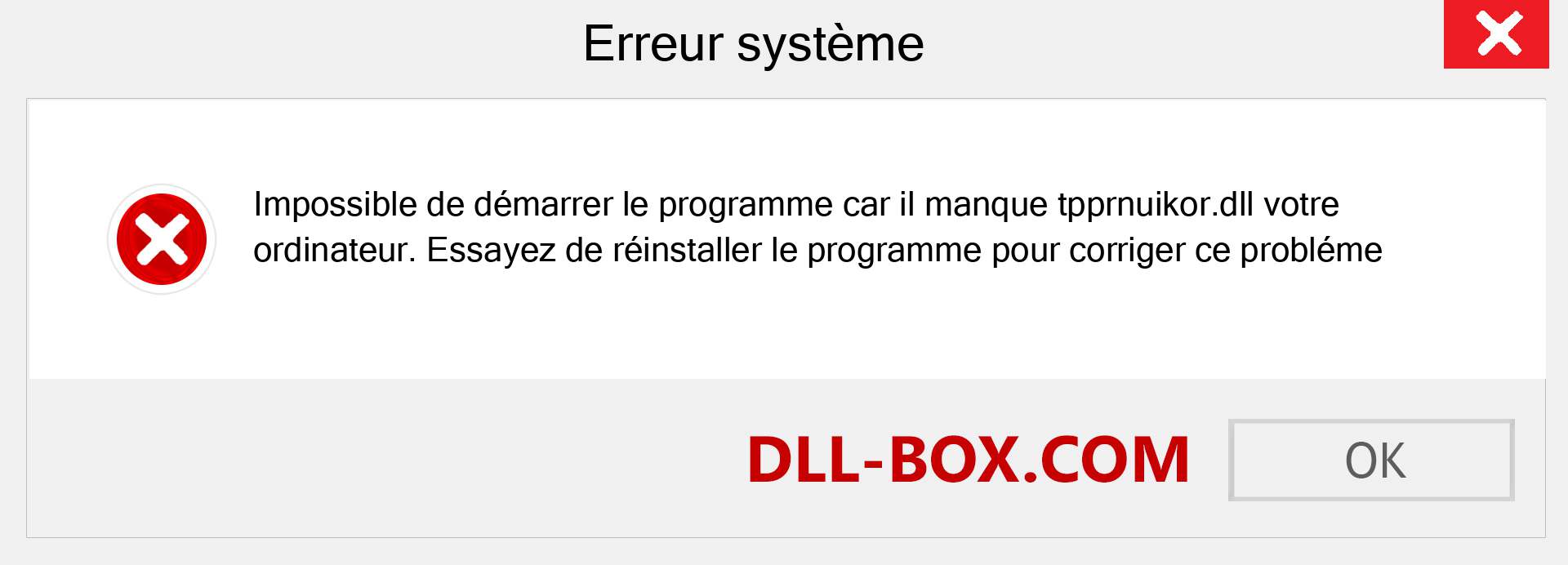 Le fichier tpprnuikor.dll est manquant ?. Télécharger pour Windows 7, 8, 10 - Correction de l'erreur manquante tpprnuikor dll sur Windows, photos, images